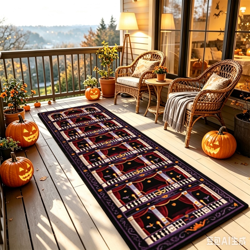 Commercial Window Printing - Gothic Halloween Window Scene Print Runner