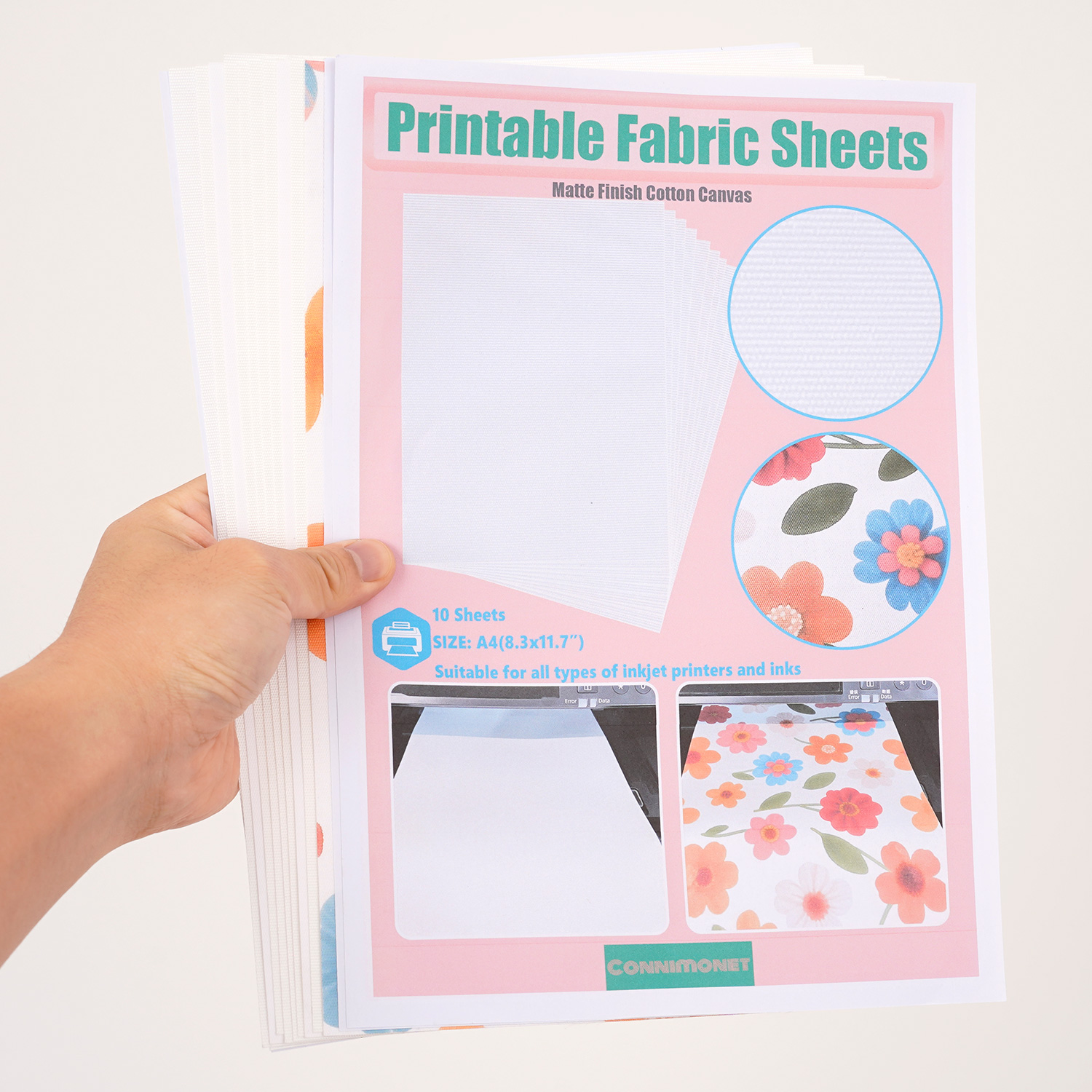 Commercial Fabric Printing Machine - 5pcs/10pcs Printable White Cotton Canvas Fabric