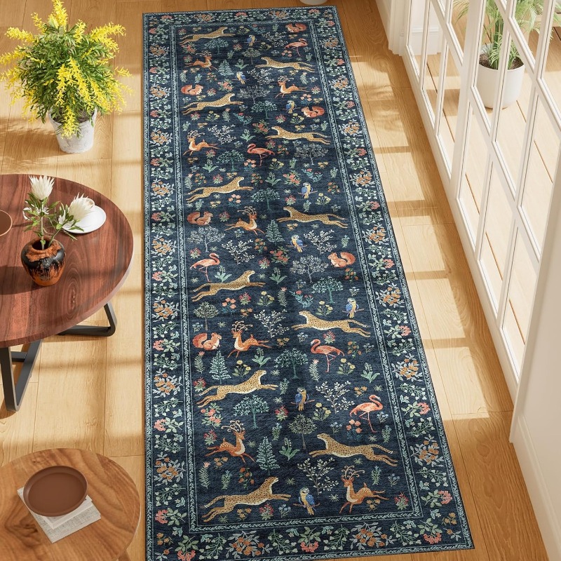 Commercial Printing Services - Boho Forest Animal Runner Rug Cheetah