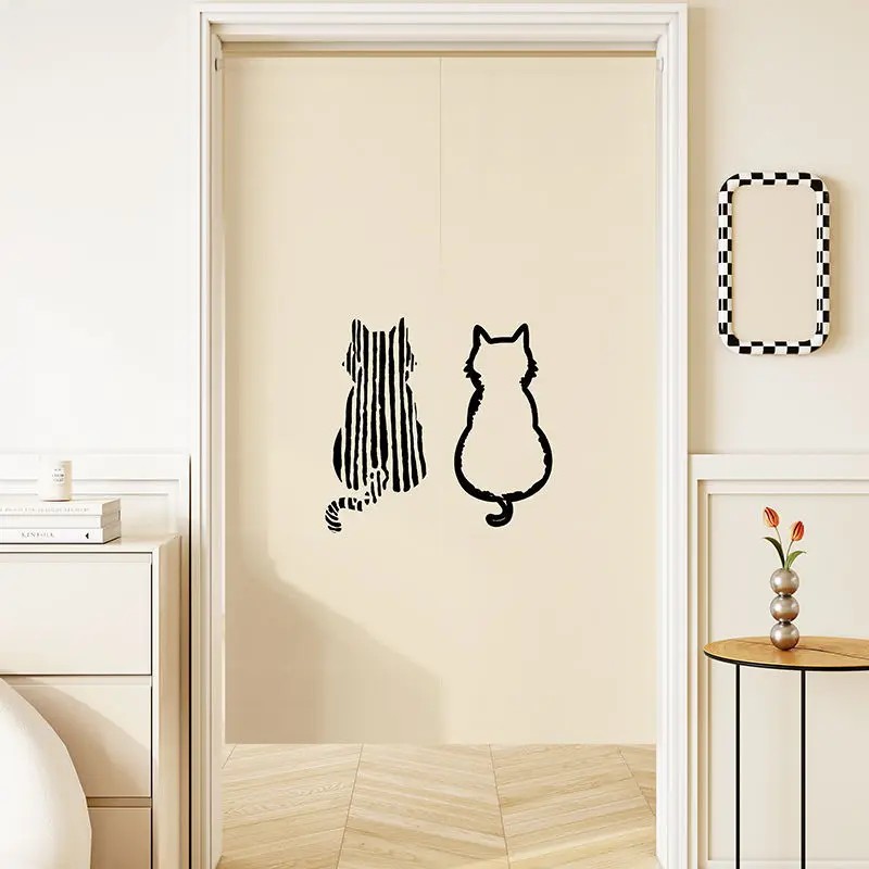VIKAMA Minimal Line Cat Noren  - огляд і ціна Commercial Window Printing