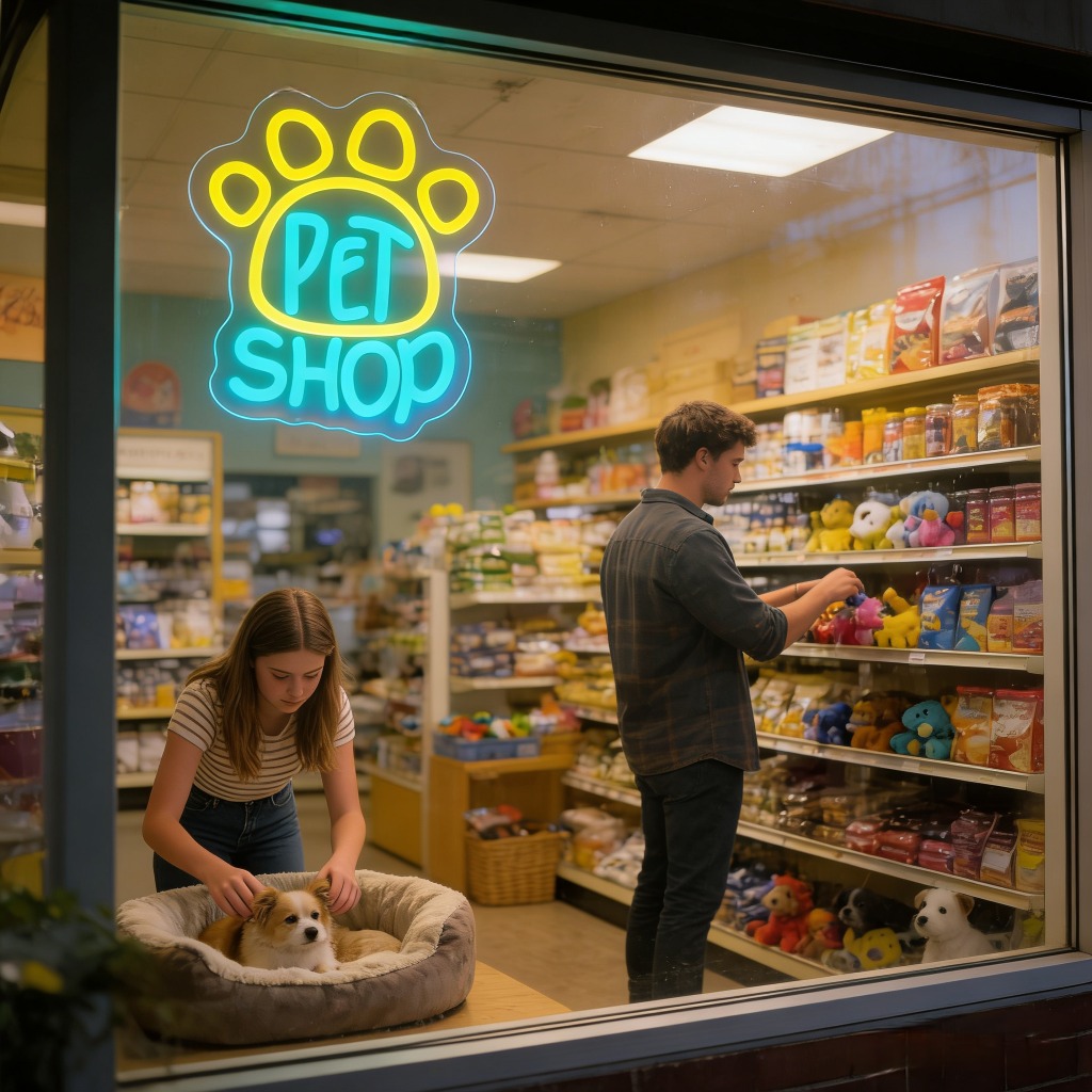 Pet Shop Neon Sign LED Wall Ar - огляд і ціна Commercial Window Printing