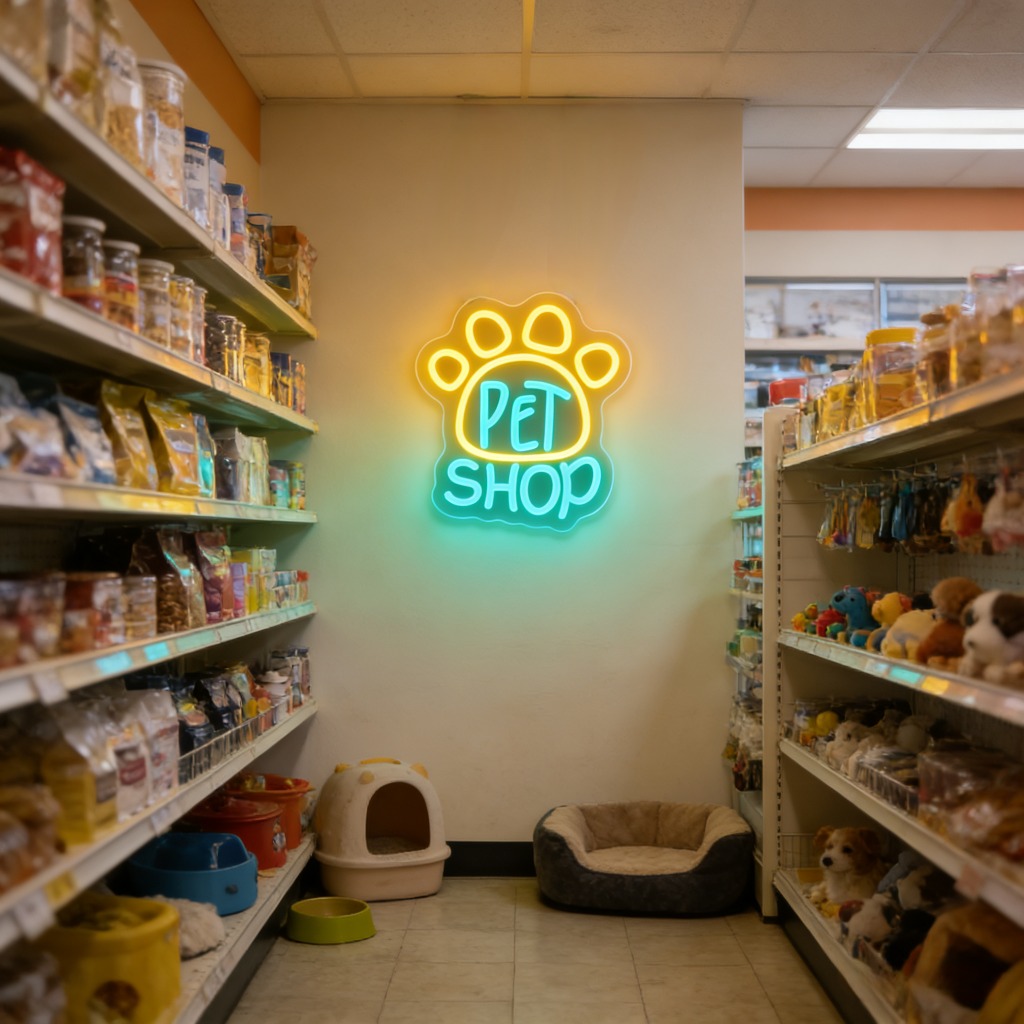 Pet Shop Neon Sign LED Wall Ar - огляд і ціна Commercial Window Printing
