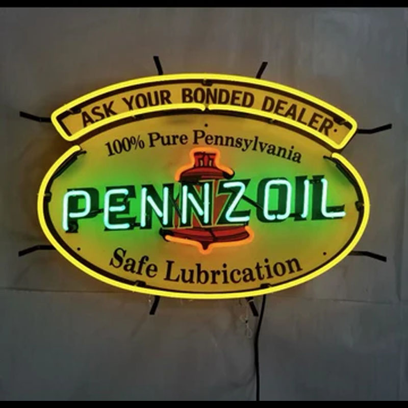 Neon Signs for Pennzoi Gas Han - огляд і ціна Commercial Glass Printing